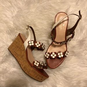 Kate Spade ‘Tisdale’ flower embellished wedges 7